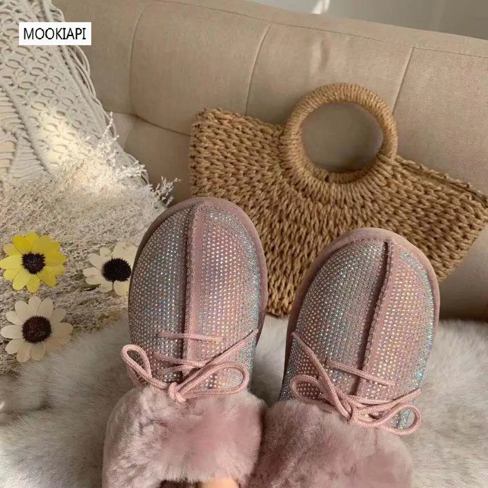 Австралийские женские зимние ботинки Последней Моды 2019 г. Натуральная Овечья