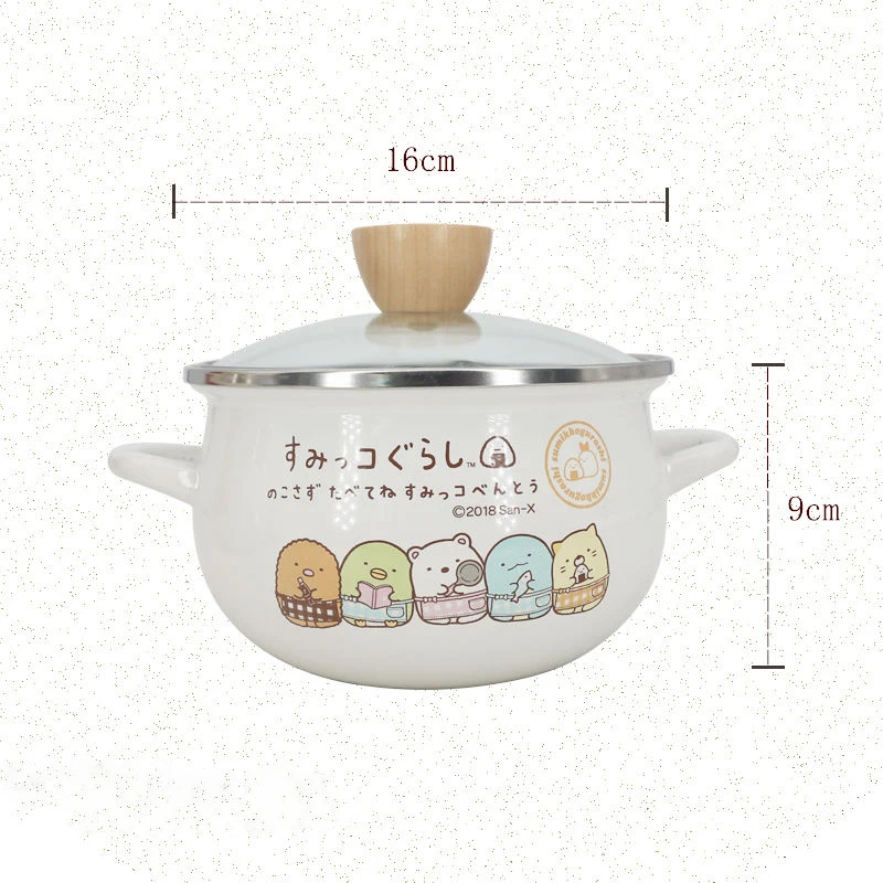 Soup Pot Enamel 16cm Small 1.5L Thick Hot Instant Noodle Cookware Set Ollas De Cocina Kitchen | Дом и сад