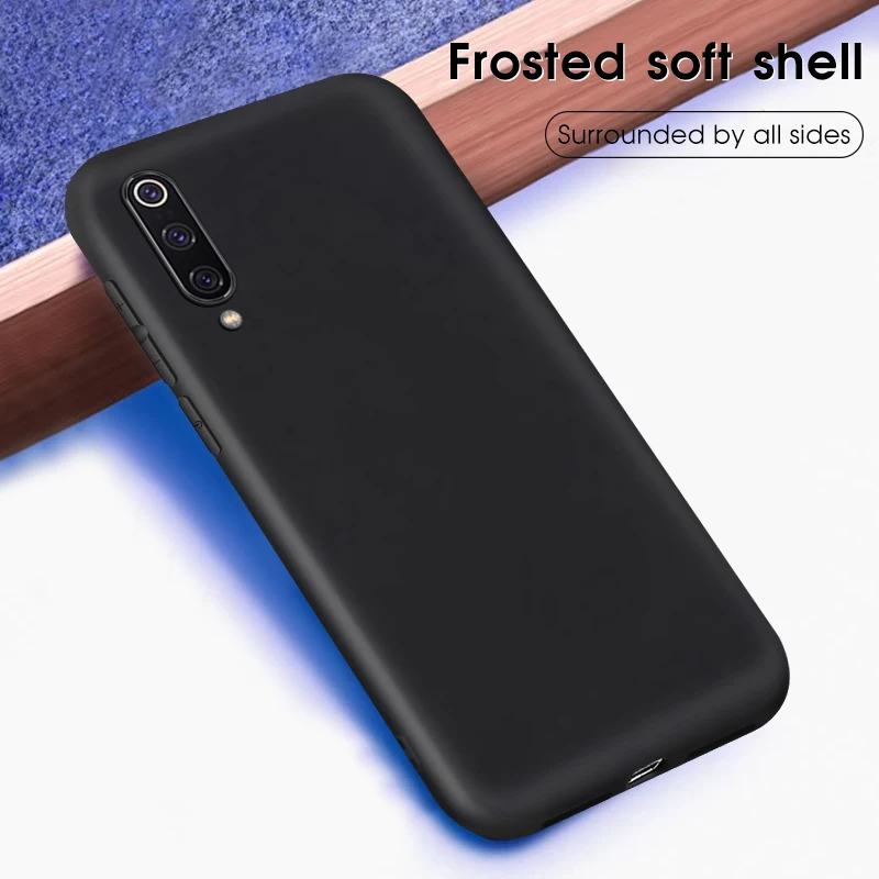 Черный матовый телефон случае для Xiaomi mi 9 8 6 SE Lite A1 A2 6X 5X x 3 2 S/Max Pocophone F1 Red Pro задняя
