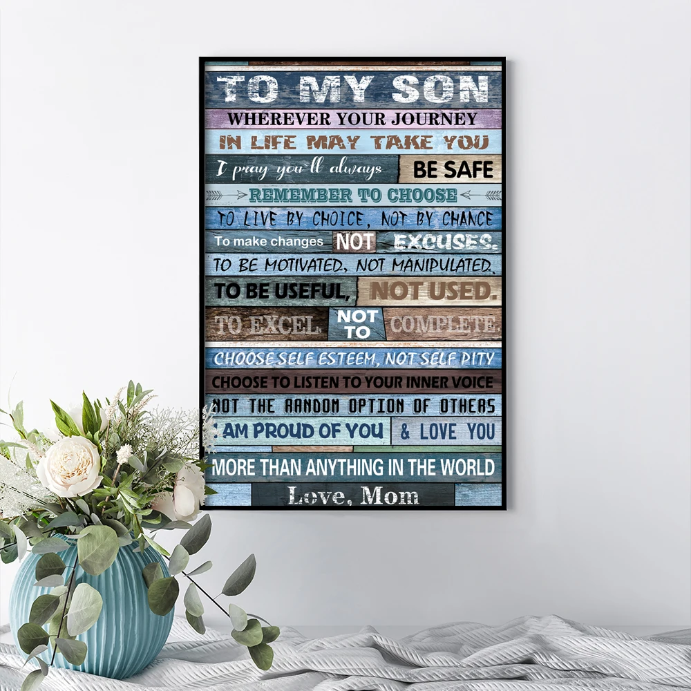 

Картина на холсте с мотивационными цитатами «Слова моему сыну», плакат, декоративная картина, современные картины на стену, домашний декор, ...