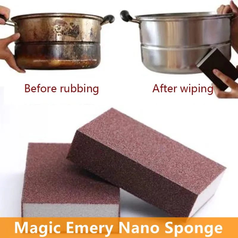 

1/4/8PCS Magic Sponge Eraser Rust Remover Brush Dish Pot Cleaning Brush Sponge Emery Descaling Clean Rub Pot Kitchen Tools