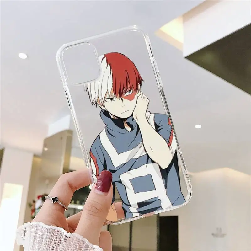 

My Hero Academia Shoto Todorok Phone Case Transparent for iPhone 6 7 8 11 12 s mini pro X XS XR MAX Plus SE cover funda