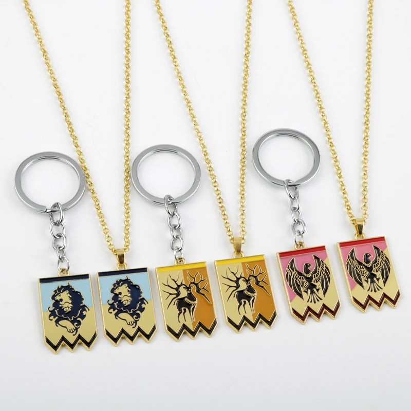 

Cosplay Necklace Game Fire Emblem Three Houses Badge Pendant Necklace Lion Deer Hawk Shape On Tag Jewelry Cute Gifts for Friends