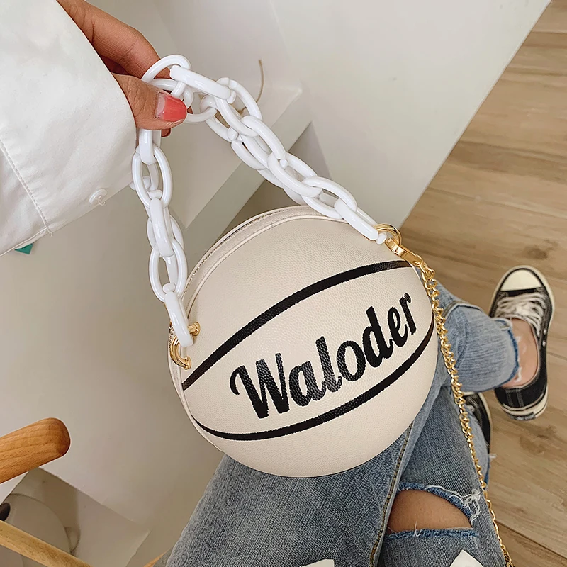 

Cute Basketball Bag Girl 2020 New Personality Versatile Small Round Bag Pink Hand-held Messenger Bag Fashion Shoulder Bags Women