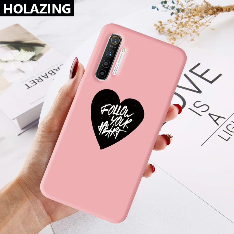 Силиконовый чехол для OPPO Realme Q 5 Pro XT X2 X Lite 3 F11 F7 F5 F9 с надписью Следи за сердцем