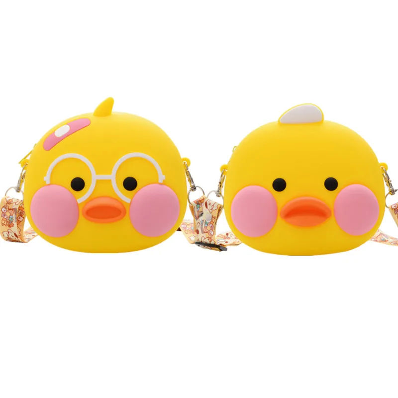 

Kawaii Cartoon LaLafanfan Cafe Duck Cute Yellow Duck Silicone Bag Coin Purse Messenger Bag Should Bag Toy Girls Birthday Gift