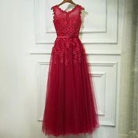 elegant burgundy prom dresses long scoop a line formal wedding party evening gown for women vestidos de gala in stock 2 10 bd18