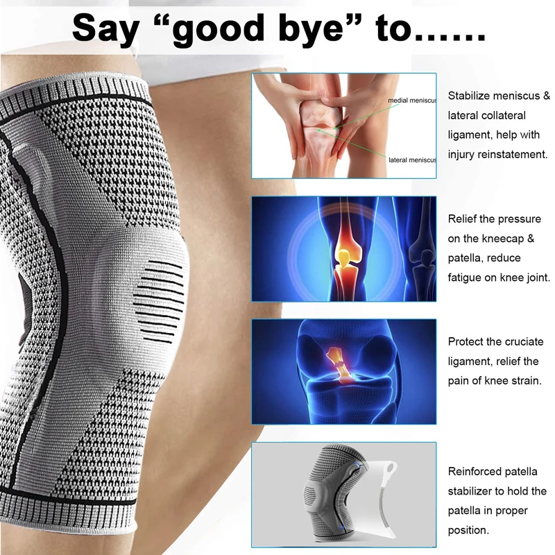 Силиконовые наколенники полноразмерный фиксатор колена средняя поддержка