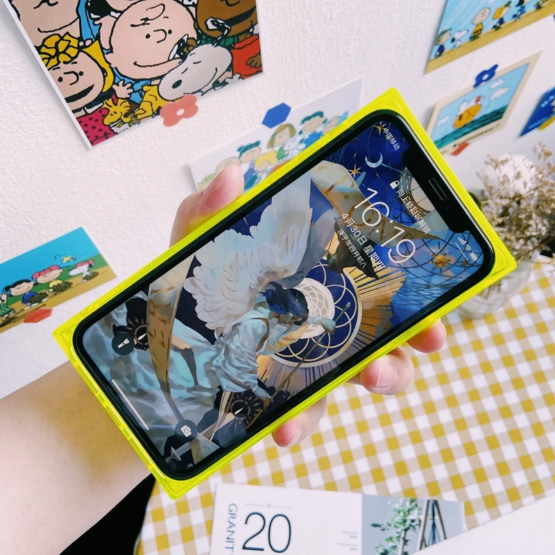 Флуоресцентный яркий неоновый цвет квадратный прозрачный мягкий силиконовый