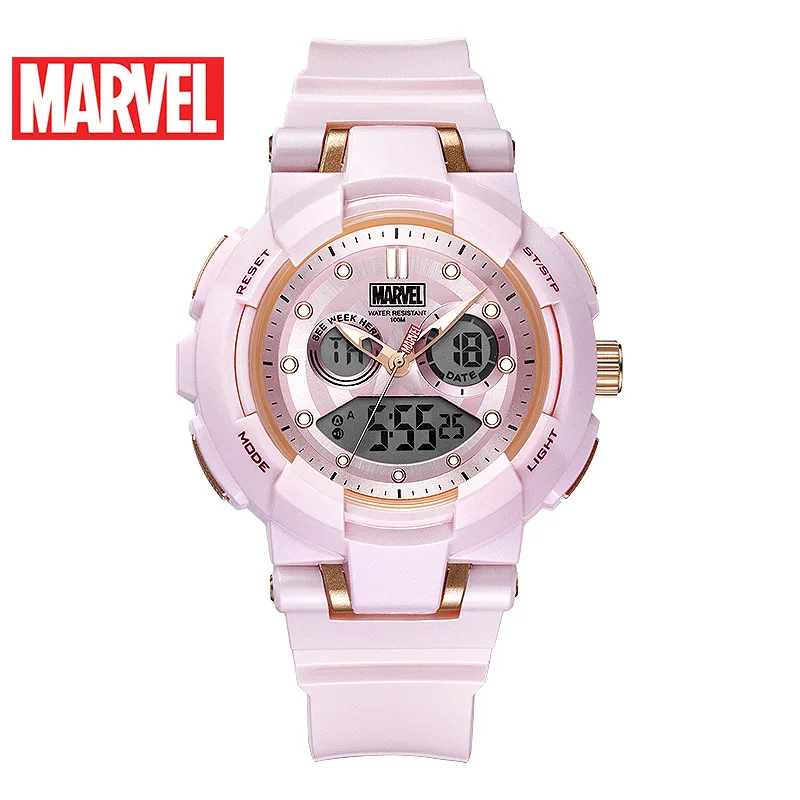 Disney Marvel Captain Watch 100m Waterproof Ladies Sport Watch Trend Personalized Electronic Watch Buckle Leather