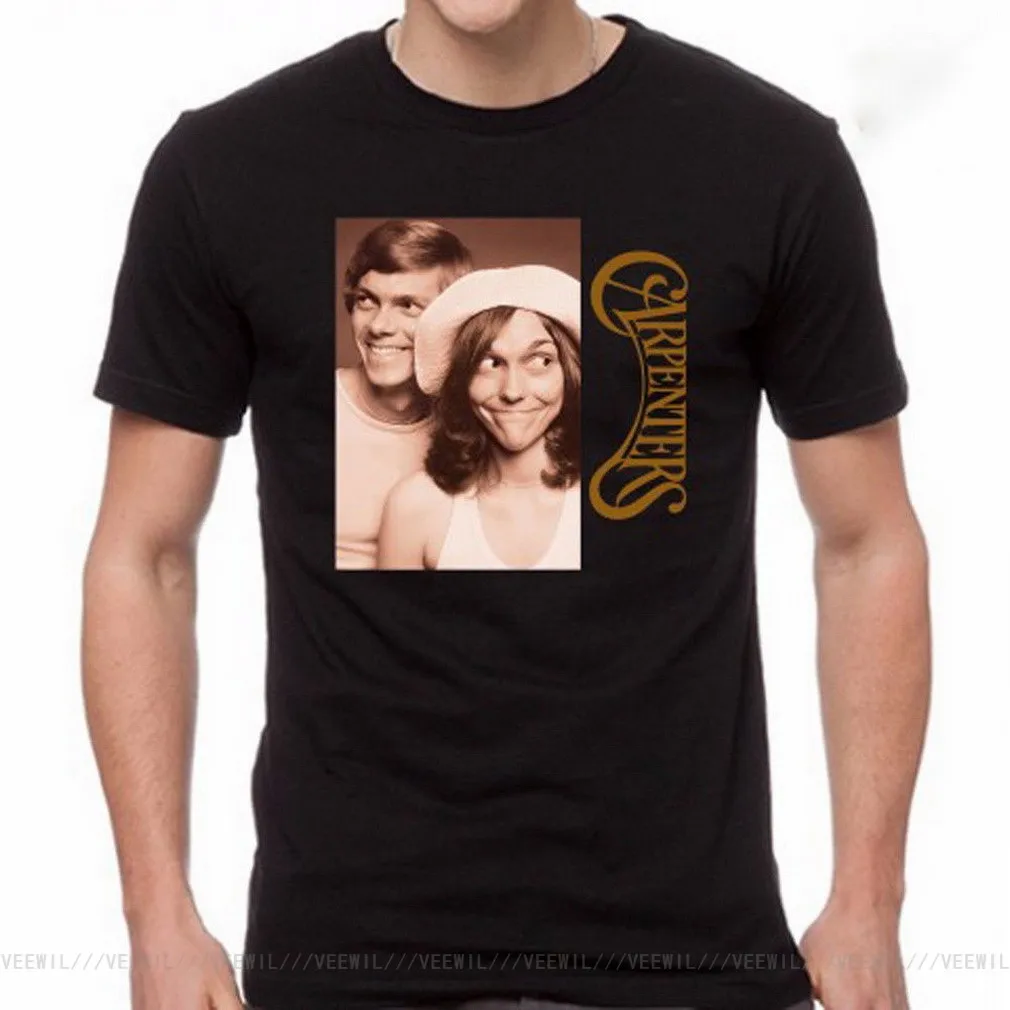 

Мужская черная футболка The плотника с альбомом поп-музыкой, Размеры S M L XL 2XL 3XL, топы высокого качества, футболка