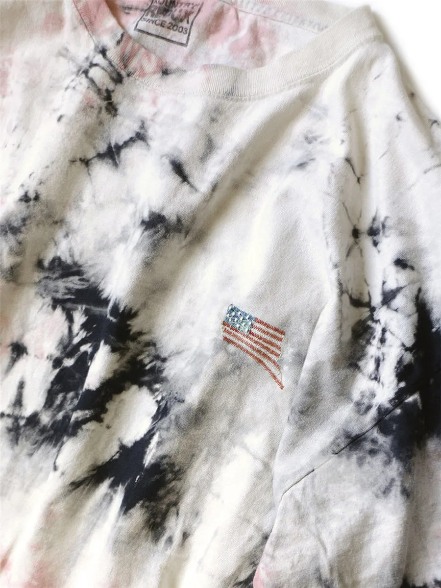 

Splash High-quality ink Tie-dye KAPITAL T Shirt Men Women Skeleton Bone Printing T-shirt Tees harajuku Clothing