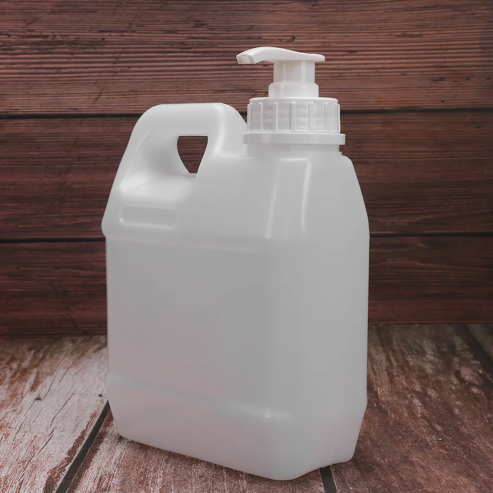 

2PCS 1L Liquid Pump Bottles Liquid Cosmetics Chemical Storage Container (White)