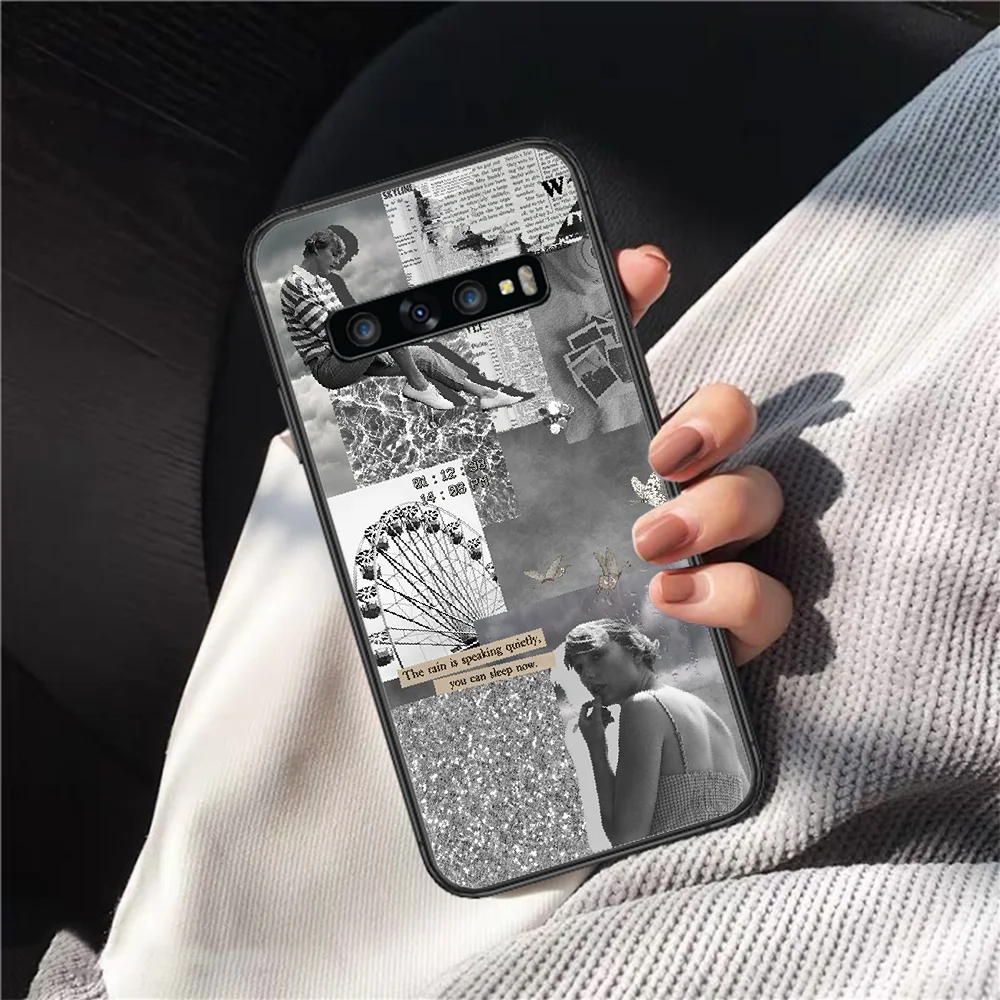 

New Album Taylor Folklore Phone Case for Samsung Galaxy Note S 6 7 8 9 10 E 20 Ultra Edge Plus black Cell Trend Shell Tpu Coque