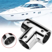 90 degree 3 way boat pipe connector 316 stainless steel marine yacht railing handrail pipe connectors 22mm 25mm marine hardware