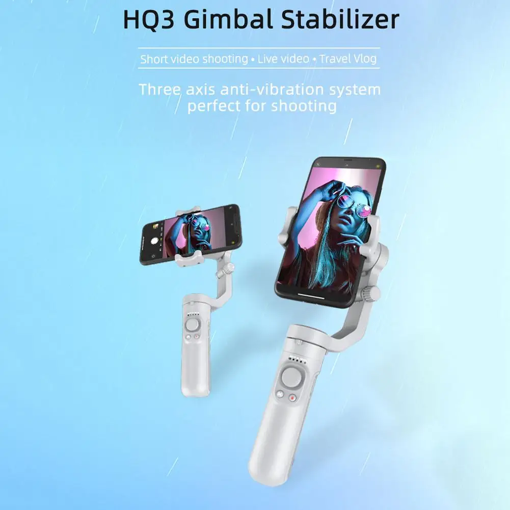 

Портативный складной стабилизатор HQ3 мобильный телефон, Ручной Стабилизатор с тремя осями, противоударный кронштейн для умной фотокамеры