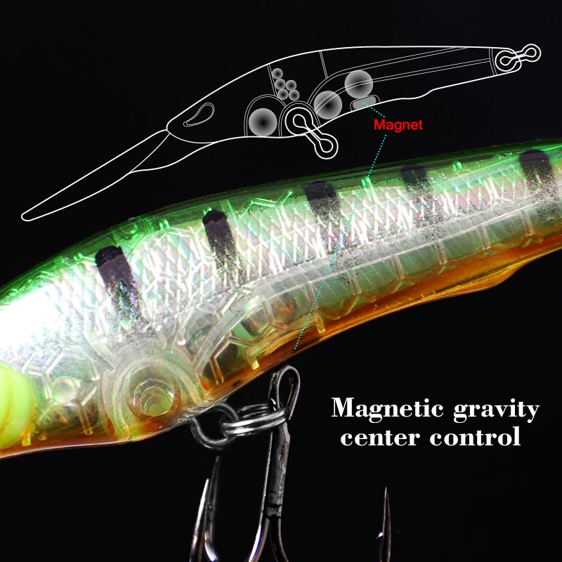 Плавающая рыболовная приманка в виде гольяна с восьми когтями 130F 130 мм 13 г BZY20