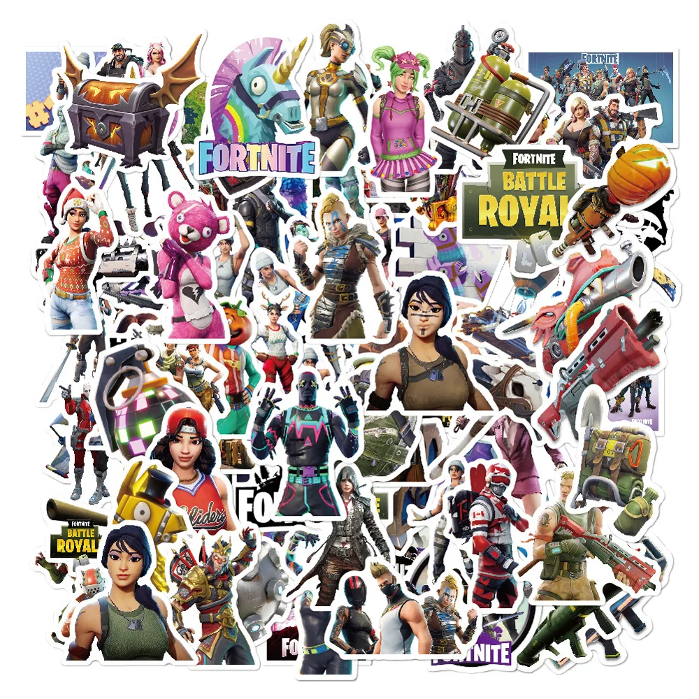 

104 Pcs/set Original Fortnite Stickers Waterproof Sticker Reused Game Figure Model Multifunctional Sticker Decoration Toy