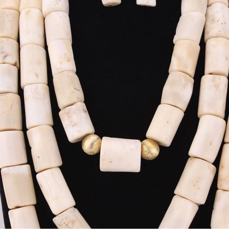 Дудо белого цвета в африканском стиле Коралловые бусы для свадьбы из натуральной