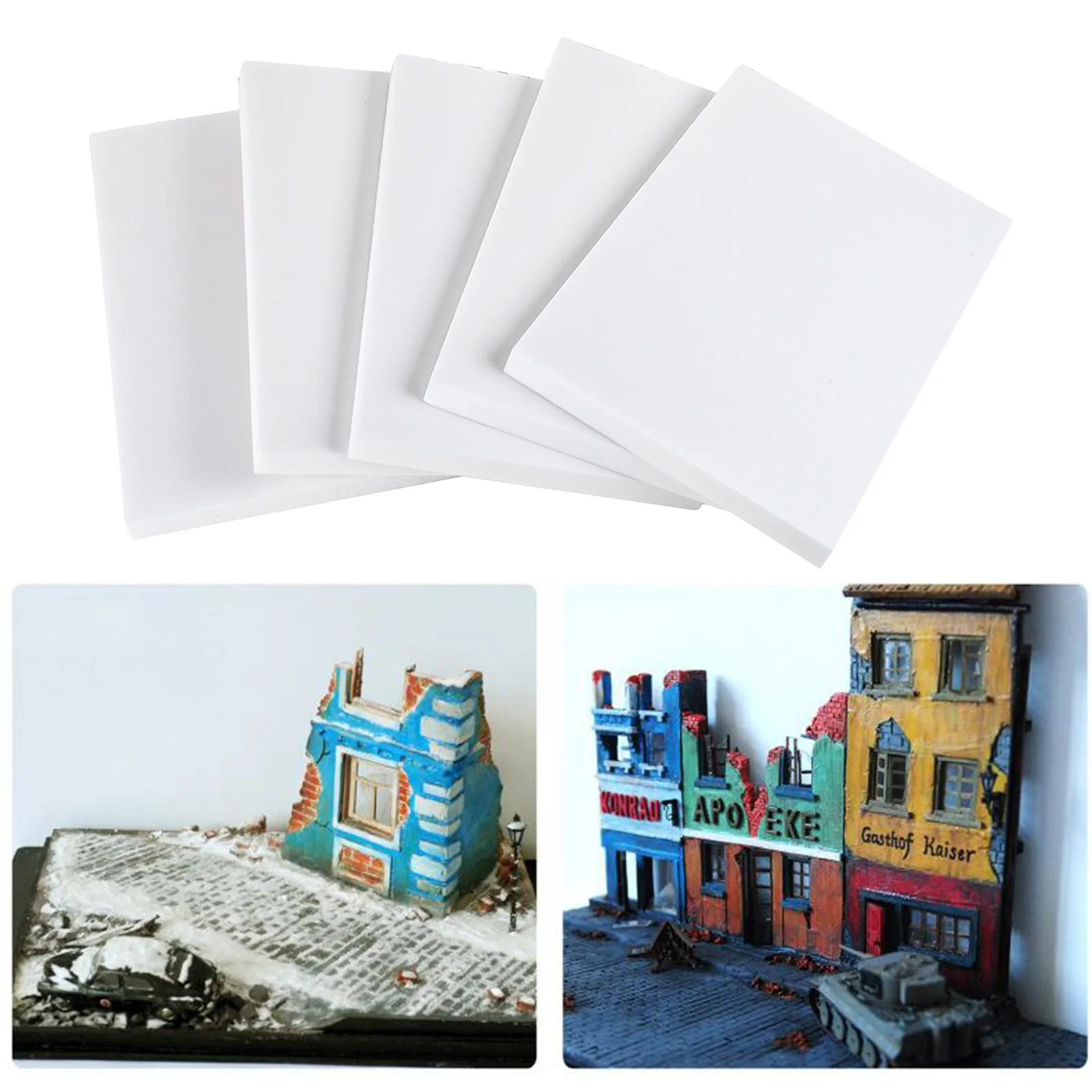 5 Pcs Foam Boards Lightweight Sign Blank Board Sheet for DIY Crafts Model | Building Kits