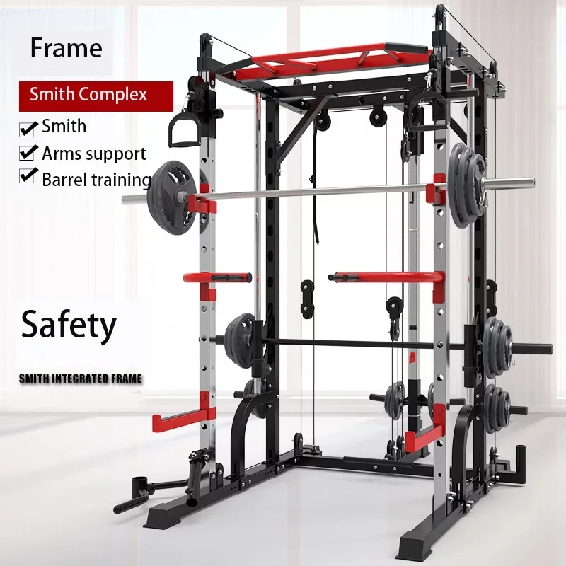 

Multi Functional Weight Lifting Training Smith Machine Professional Power Cage Squat Rack Benches Press Power Rack