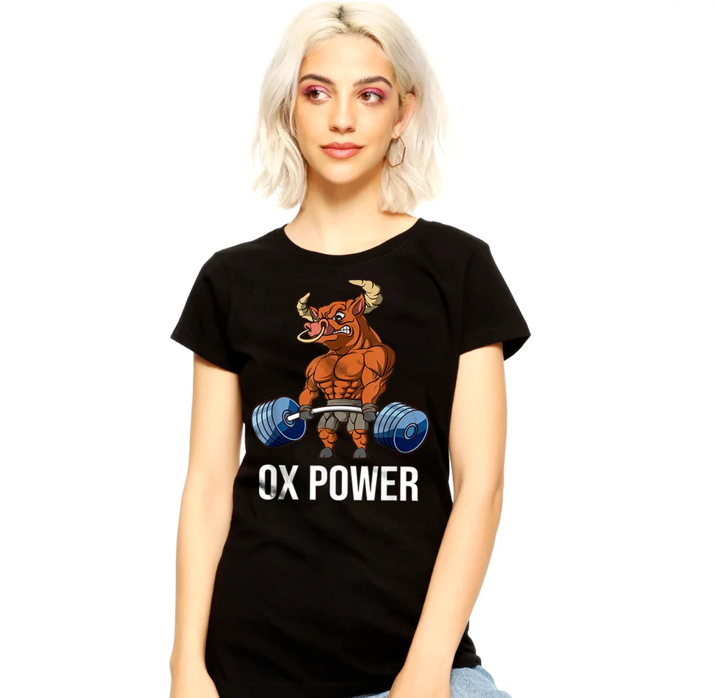 

OX Power Weightlifting Deadlift Fitness Gym T-Shirt, Bull T-shirt, GYM Shirt