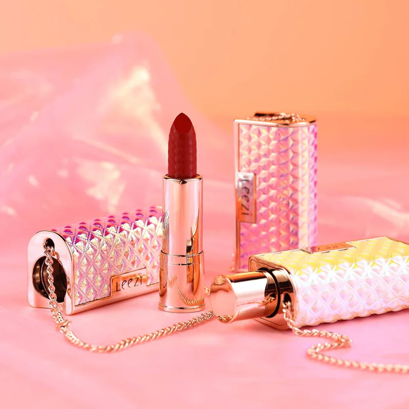 Брендовая креативная кожаная сумка стильная матовая губная помада бархатная