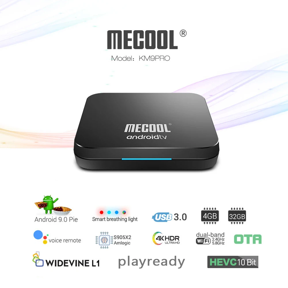 Mecool KM9 PRO S905X2 Google Сертифицированный Android ТВ-приставка Android 9,0 4GB32GB Голосовое управление смарт-приставка 4k ТВ-приставка медиаплеер