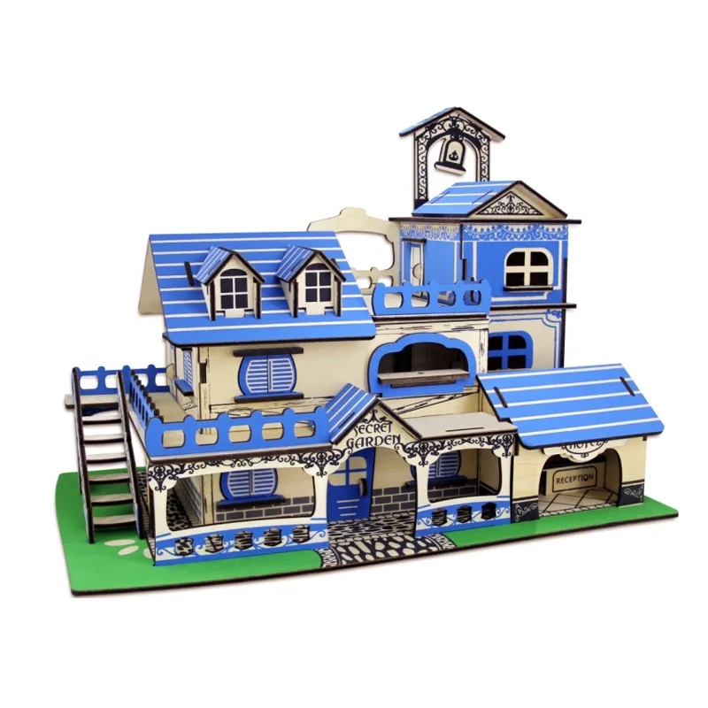 Деревянная 3d-игрушка сборный пляжный домик вилла очаровательная деревянная игра