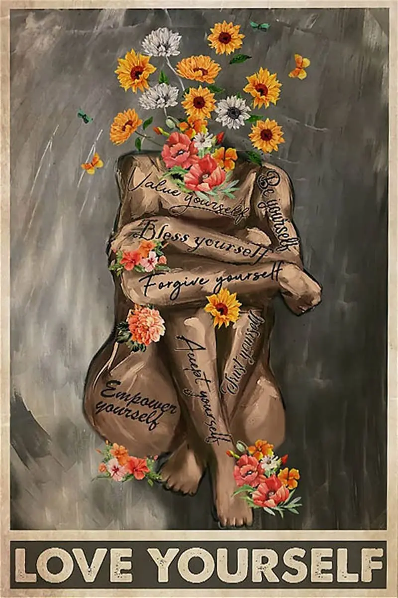 Металлические жестяные знаки девушка любит себя настенное украшение железная