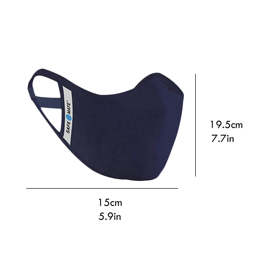 

1 PC Of Reusable Washable Mask mascarillas Adults Unisex Fashion Simple Design Solid Color Sky Cotton Face Masks