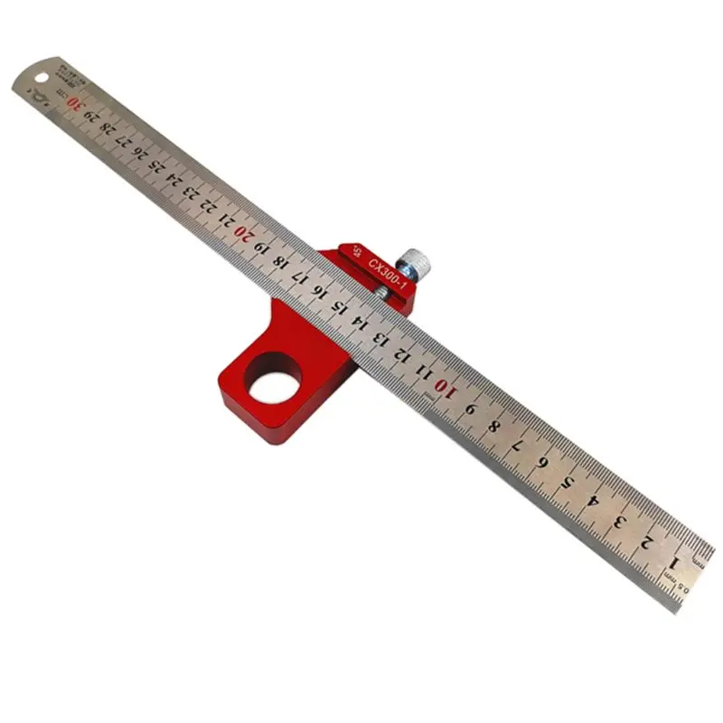 

CX300-1 Woodworking 45 Degree Angle Scribe Carpenter Gauge Measurement Layout Universal Ruler Locator Adjustable Fixed