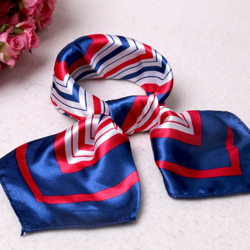 

Women Small Square Scarf Female Satin Printed Colorful Elegant All-match Soft Silk Scarf Gift Lightweight Neckerchief