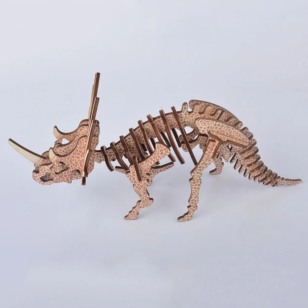 Детская Подарочная игрушка деревянная головоломка-Трицератопс в сборе подарок