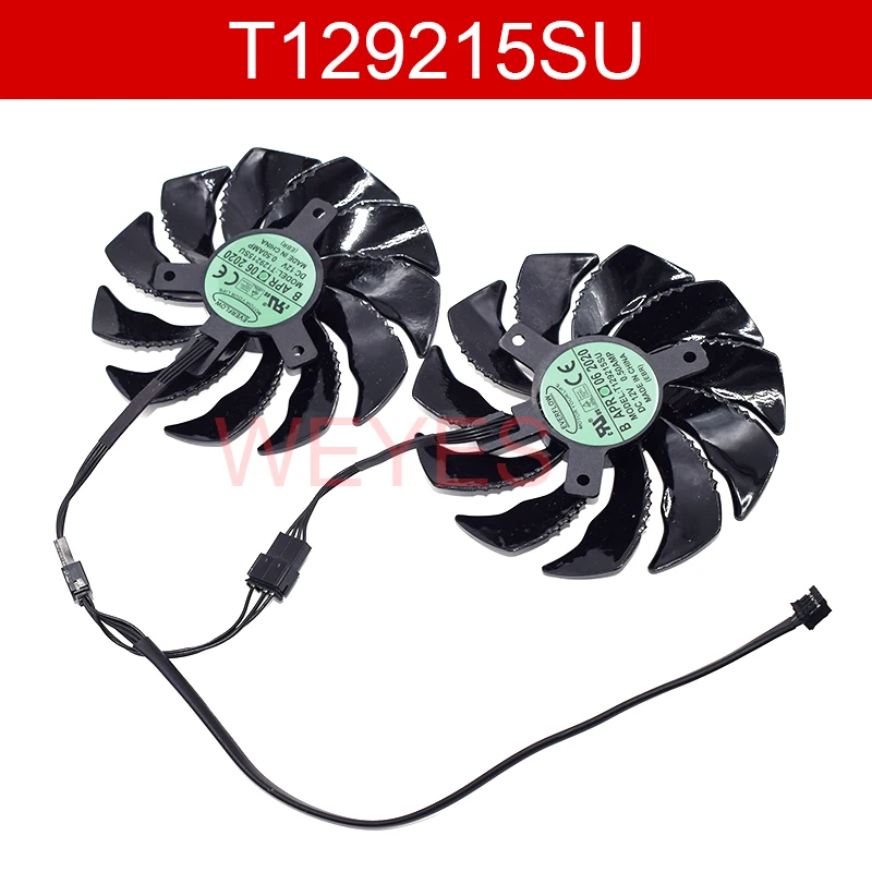 

A Pair T129215SU DC 12V 0.5A 12V 4Pin 2pcs for GTX 1060 1070 GTX1060 GTX1070 Graphics Card Cooler Fan NEW