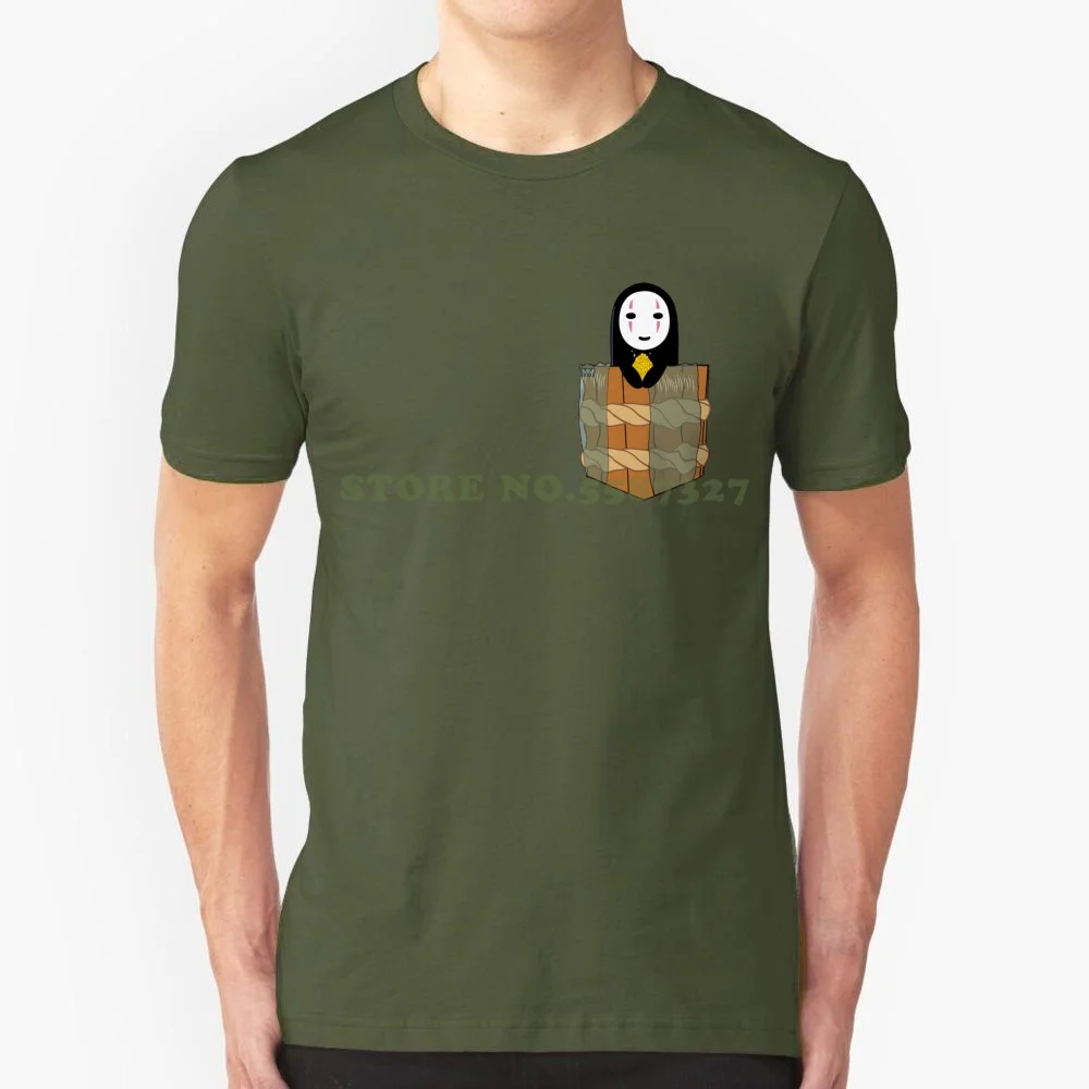

No Face Kaonashi Spirited Away Pouchie Shirt - In Pocket Graphic Custom Funny Hot Sale Tshirt No Face Kaonashi Tree Spirit
