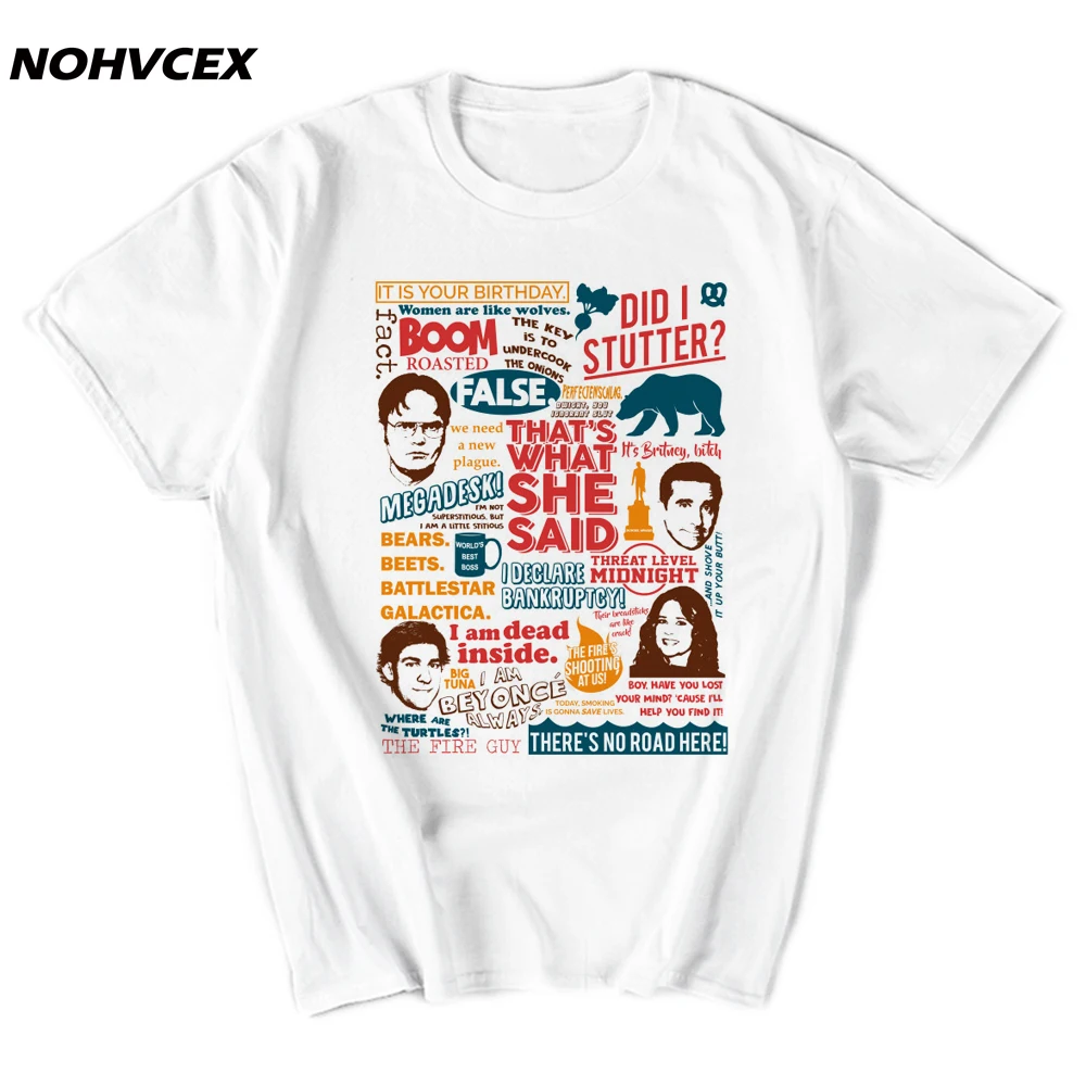 Управлением ТВ Дуайт Шрут футболка рубашка с короткими рукавами модная принтом