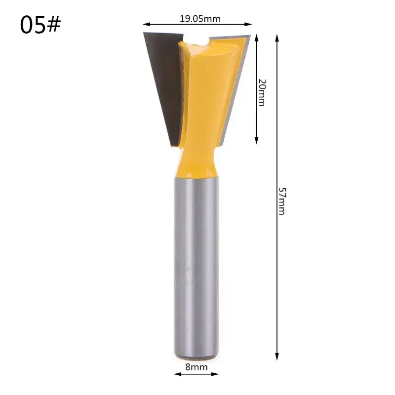 

8mm Shank 14Degree Grade Industrial Rod Dovetail Router Bit Swallow Tail Woodworking Etching Milling Tools For Wood Cutter