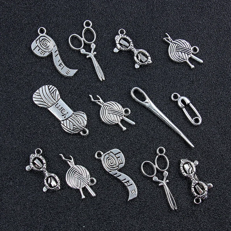 Смешанные ювелирные изделия Diy 20 шт тибетские серебряные подвески Вязание Пряжа