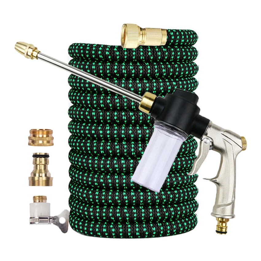 

Expandable Garden Watering Hose flexible Magic water Hose Pipe High Pressure Car Wash Hoses Water Gun Washing foam spray noozle