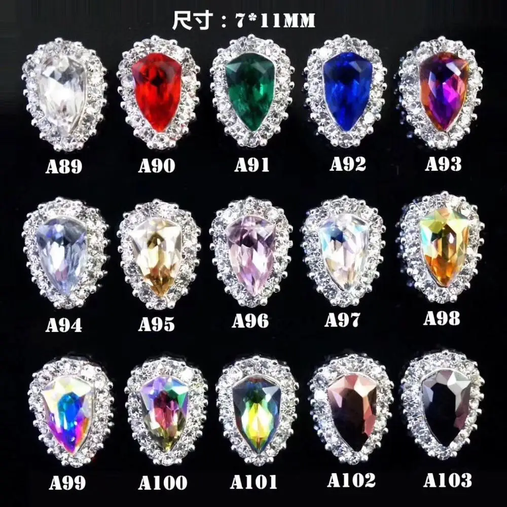 

10PC Non-porous Diamond Nail Art Decorations Silver Crystal Stone for Nails Tips Diy Jewelry Accessory 3D Nail charm Gem #J27G