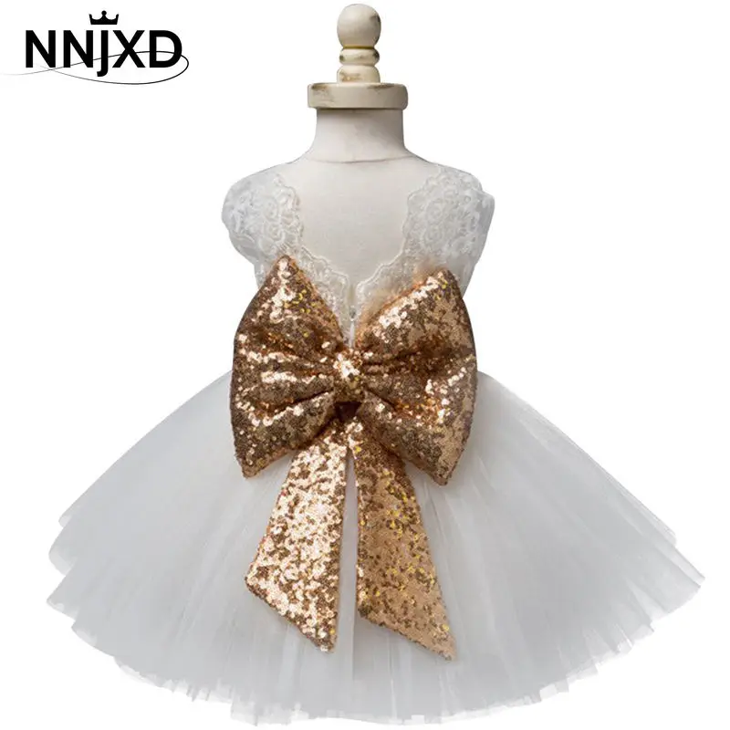 Одежда для маленьких девочек расшитые блестками с низким вырезом на спине платье