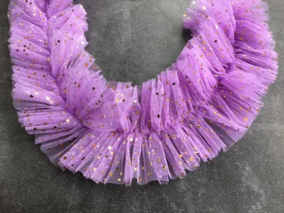 Purple 3 ярда(10 лет) 9 см, сетчатая кружевная отделка, ручная работа, сделай сам, юбка-пузырь с оборками, край одежды, рукоделие, шитье, украшение одежды, 576 - Цвет: Purple
