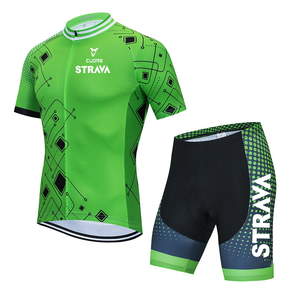 

New STRAVA Men Cycling Jersey suit MTB Jersey Bicycle Team Cycling Shirts Short Sleeve Bike Wear Summer Premium Bicycle Clothing