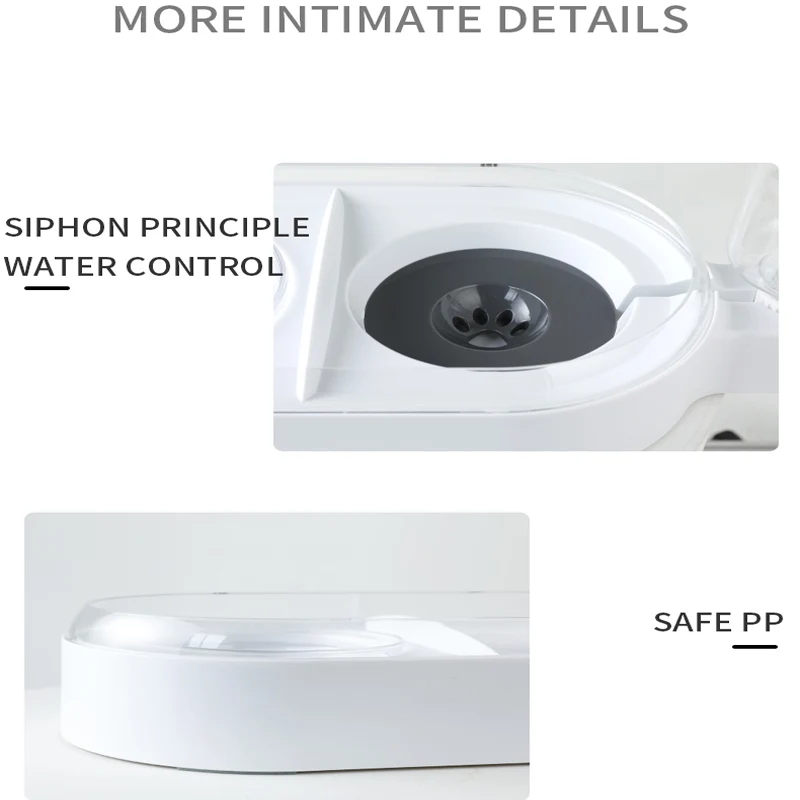 Bestellen KIMPETS Katze Doppel Schüssel Re-füllen Wasser Automatische Anti-stürzen Wasser Katze Lebensmittel Badewanne Pet PP Material Halter Glas Schüssel