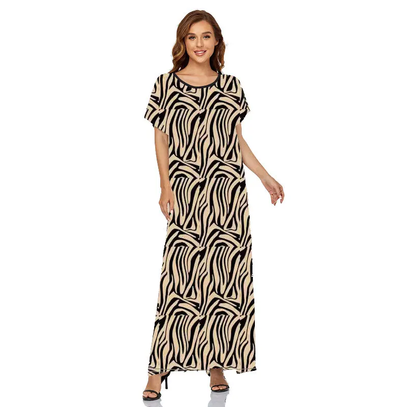 

Women's Short Sleeve Dress Round Neck Print Summer Fashion Dress Dresses for Women Dress Elegant Rayon Dress Summer Dress