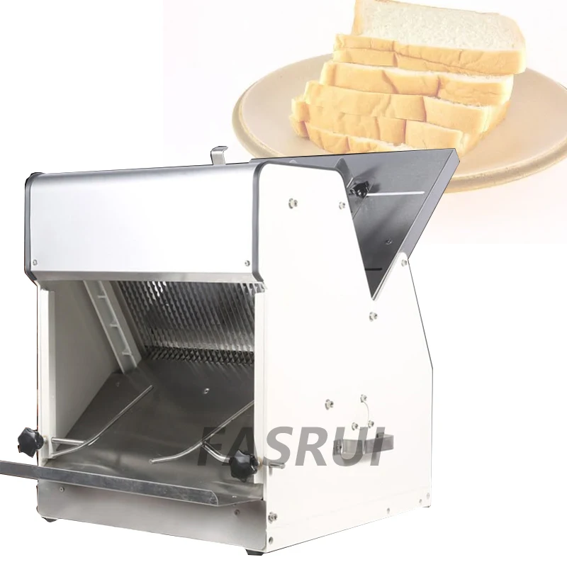 

Kitchen Equipment Stainless Steel Mechanical Toast Slicing Machine Adjustable Electric Loaf Bread Slicer