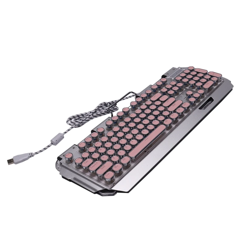 X10 Retro Round Typewriter Light Transmission Keycap Wired Mechanical Gaming Keyboard Multiple Effects | Компьютеры и офис