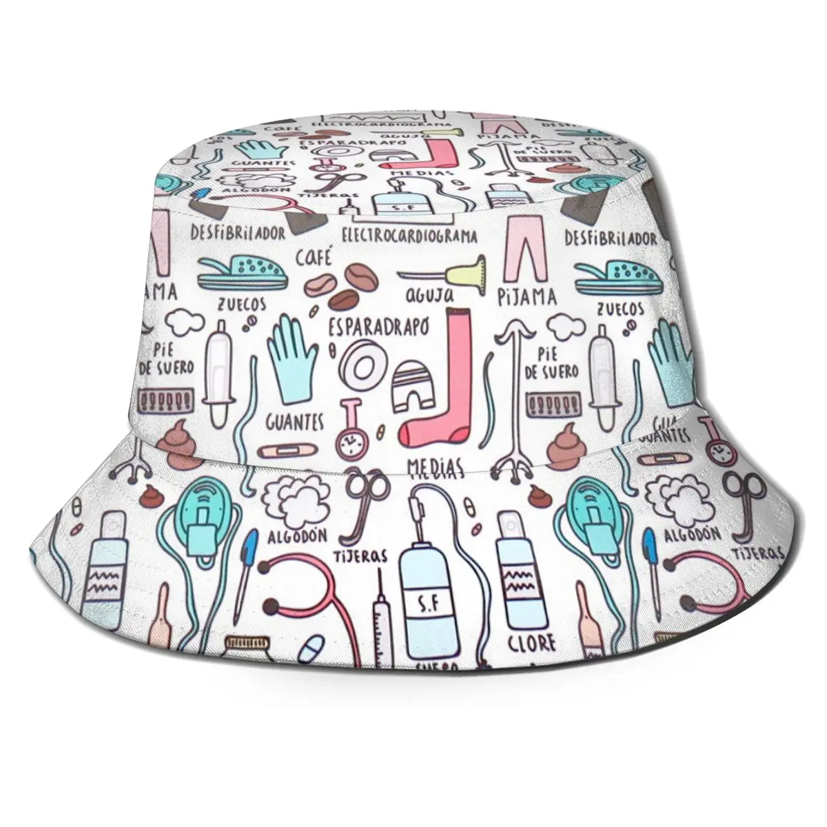 

Бесшумная женская панама с принтом медсестры из мультфильма, милая плоская шляпа для медсестры, солнцезащитный козырек для рыбалки, рыбака, Боба, шляпа в стиле хип-хоп