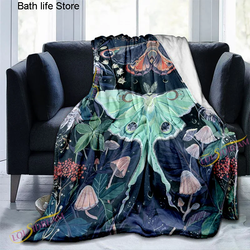 Простое Психоделическое одеяло с бабочкой Таро покрывало на диван фланелевое со